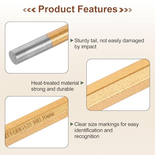HARFINGTON 4pcs Pin Punch 10mm(2/5") 175mm Length Metric Non-marring Alloy Steel Cylindrical Alignment Punch Drive Pin Tools for Automotive Watch Repair Jewelry Craft 10x175mm 4