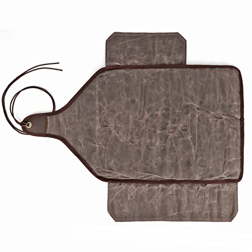 TOURBON Waxed Canvas Tool Roll Up Bag with 25 Divided Storage Slots