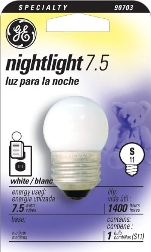 Nightlight Incandescent Bulb S11 Medium Screw (E26) 120V 7.5W Soft White, 12-Pack