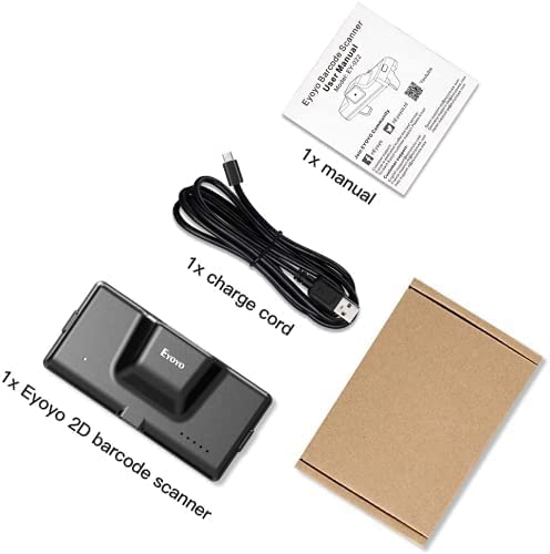Eyoyo 2D QR Bluetooth Barcode Scanner, Mini Wireless Back Clip-on Phone Bar Code Scanner for 1D QR PDF417 Data Matrix Code Reader, Work with iPhone, Android, iOS for Warehouse Library Book Inventory