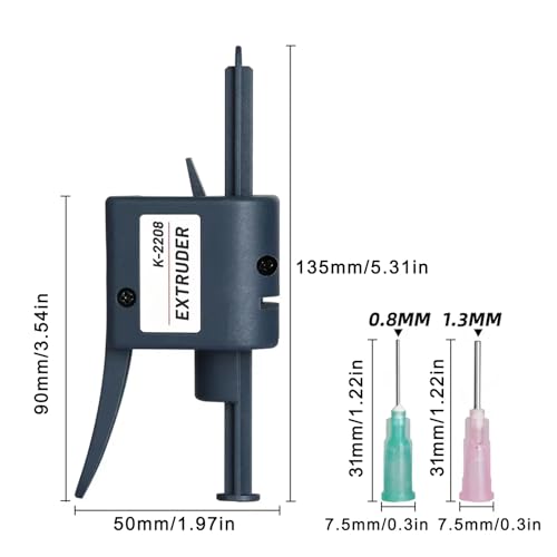 K-2208 Solder Paste Dispenser, Manual Solder Paste Extruder,Soldering Flux Glue Dispenser,Solder Flux Dispenser with 1.3mm Nozzles for Electronics Soldering