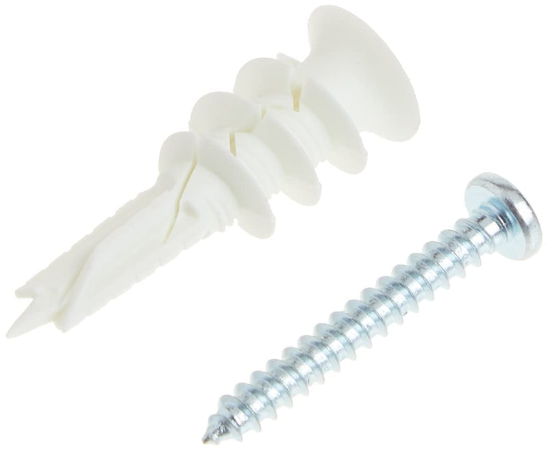 25 Qty Red Head EZ Ancor Nylon Plastic Self Drilling Drywall Anchors with Screws,Up to 75 Lbs,EZP25,White