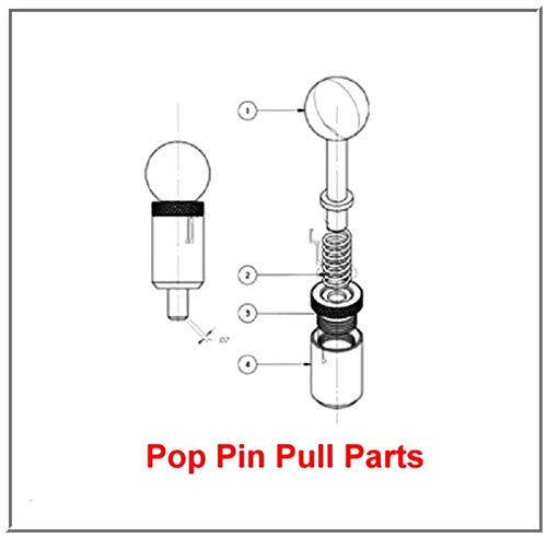 POP' Pull Pin - 3/8" Dia spring loaded Plunger |1" Diameter x 1-1/2" Length Weld ON Paintable Steel Barrel | Knurled Threaded lock nut w/Set Screw | Hard Plastic Phenolic Round Pull Knob | by SBD