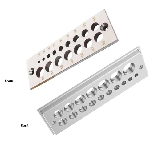 Metric 16 Holes Dowel Plate for Making Slim Dowels Peg Plugs 4mm-16mm 16 Holes(4mm-16mm)