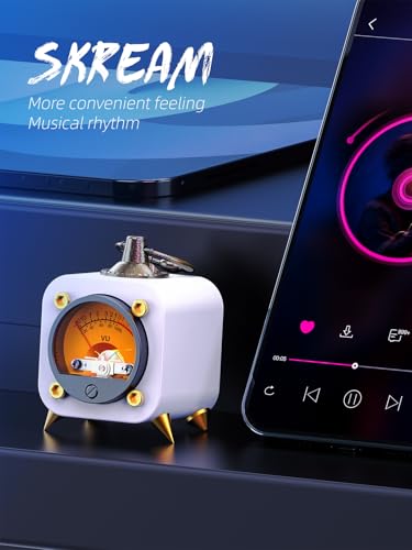 Wireless Audio Retro Analog VU Meter Sound Level Indicator DB Panel Display, VU Warm Back Light Audio Level Amp, Music Sync and Pickup Rhythm Ambient Lights - FVU1-W FVU01-S