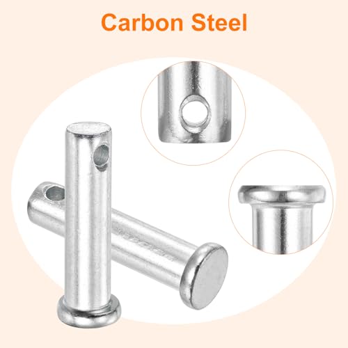 uxcell 25Pcs 3/8" x1-1/2 Single Hole Clevis Pins, Carbon Steel Flat Head Single Hole Clevis Pins for Mechanics Repair, Furniture Installation, Industrial Equipment, DIY (Silver) 3/8"x1-1/2" 25