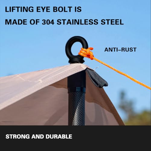M14 Lifting Eye Bolts, Black Bolts 304 Stainless Steel (4 Pack) 4 M14