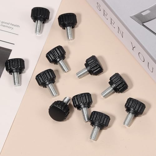 100 Pcs M6 x 10 mm Threaded Knurled Thumbscrew, Monitor Screws Vesa Mount Screws Carbon Steel Clamping Knobs Grip Thumb Screw Mounting Thumb Screw(100pcs) 100.0
