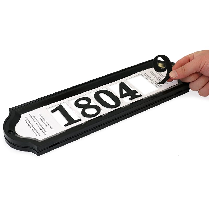 SmartSign Home Address Sign with Self Adhesive Numbers, 16" x 4.5", Plastic Frame with Reflective Face, 2” Self-Adhesive Plastic Numbers, Includes Alignment Templates and Hardware, Made in USA