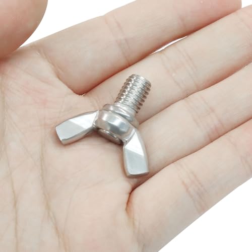 M8 Wing Butterfly Screws Bolts, M8-1.25 x 12mm, 10Pcs M8-1.25*12mm