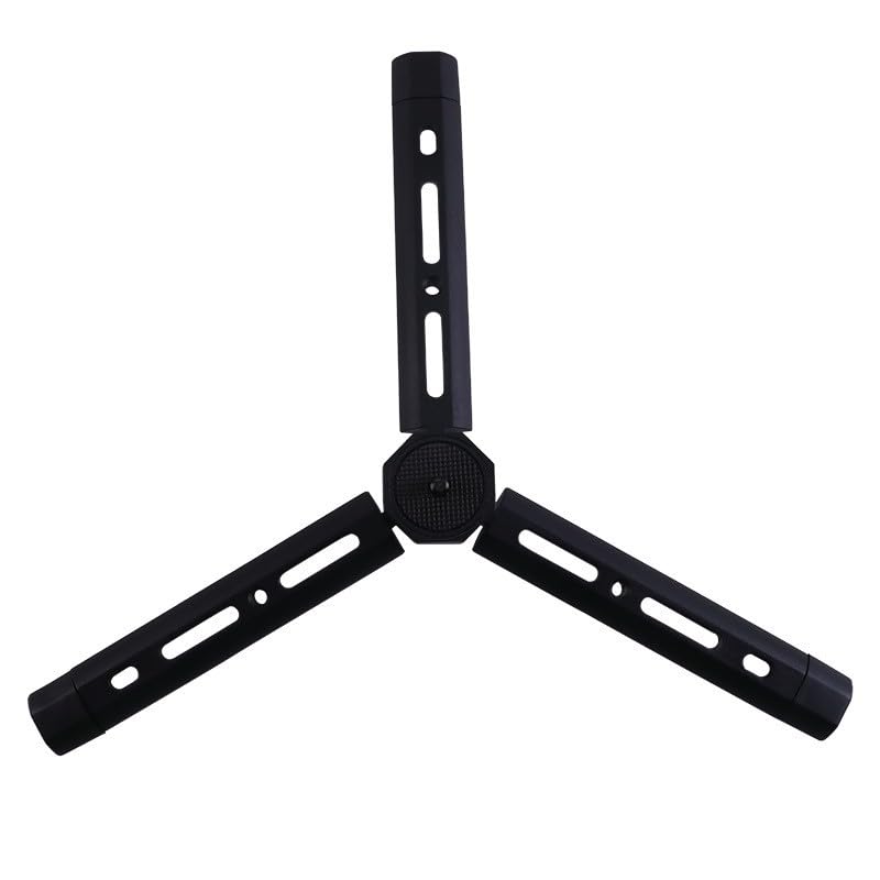 Aluminum Mini Table Tripod with 1/4 Inch Screw, 4-Level Adjustable Height, Foldable Portable Camera Stand for Phone Holder, Camera Gimbal, Action Cam, Camcorder, Microphone and Fill Light, Black