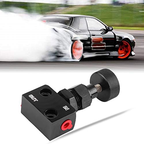 Brake Proportioning Valve, Universal Motorsport Shut Off Pressure Regulator Car Valve Aluminum 150PSI - 1200PSI Proportion Adjustable Prop Bias Adjuster Racing Lever (Black)