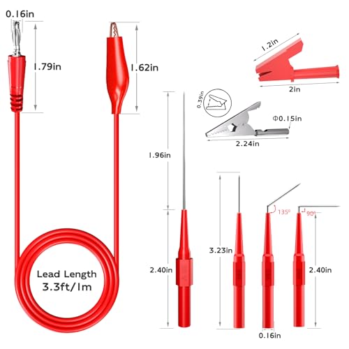 Goupchn Back Probe Kit 4mm Banana Plug to Copper Alligator Clip 24PCS