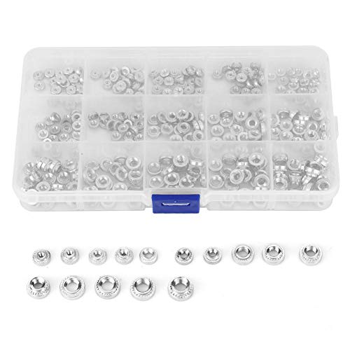300PCS Pressure Riveting Nut, M2/M2.5/M3/M4/M5 Self-Clinching Nuts, Types S Metric Thin Plates PEM Rivet Nut, Metal Fastener Tool