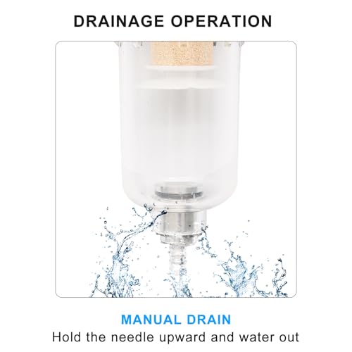 AF2000 Pneumatic 1/4 Inch NPT Air Oil Water Filter Air Tool Compressor Filter Air Filter Kit,Brass Element,Manual Drain,US Fitting AF2000 Filter+US+Brass