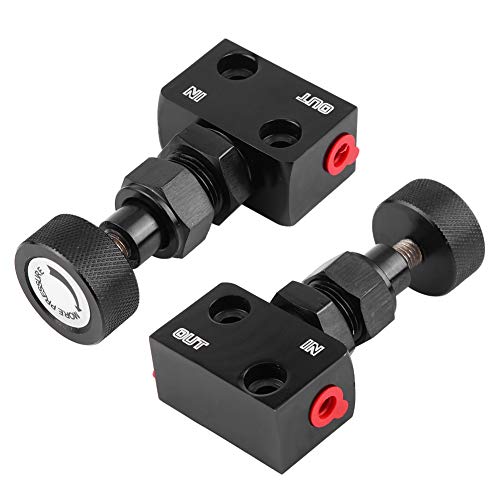 Brake Proportioning Valve, Universal Motorsport Shut Off Pressure Regulator Car Valve Aluminum 150PSI - 1200PSI Proportion Adjustable Prop Bias Adjuster Racing Lever (Black)