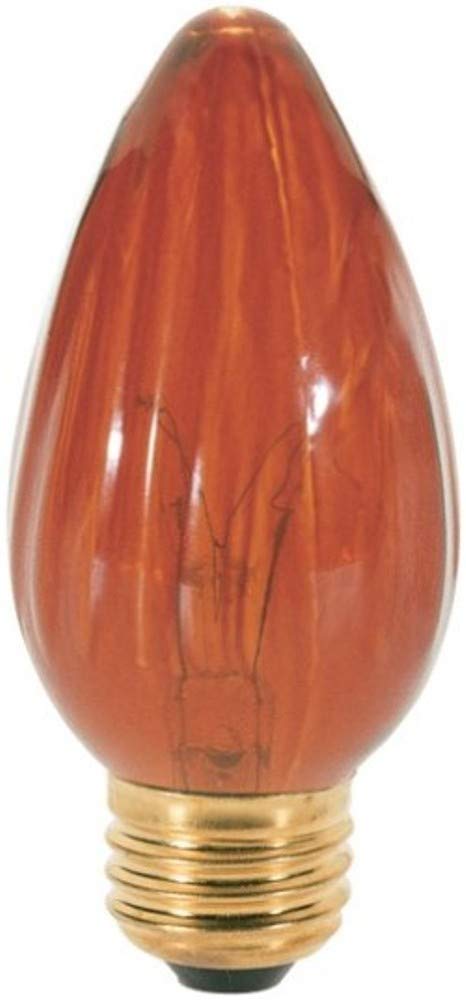 Satco S3370 Decorative Incandescent Light Bulb (Pack of 12), Amber Finish 40W, 120V, 335 Initial Lumens, F15 Lamp Shape, Medium Base, E26 Base, 40F15/A Lamp Code