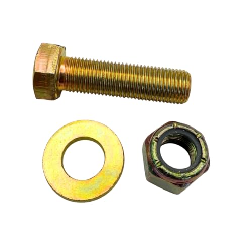 1/2"-20 x 1-3/4" Grade 8 Bolts (4-Pack) – Heavy-Duty Hex Bolts with Flat Washers & Nylon Lock Nuts – High-Strength SAE J429 Anti-Vibration 1.75" UNF Fine Thread