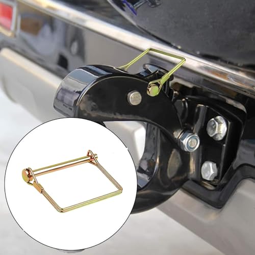 10 Pack 1/4x4 Inch Trailer Coupler Pin Heavy Duty Wire Lock Pin PTO Shaft Locking Hitch Pin Safety Towing Hitch Pin Trailer Accessories for Farm Trailers Wagons Lawn Garden (Gold) Gold