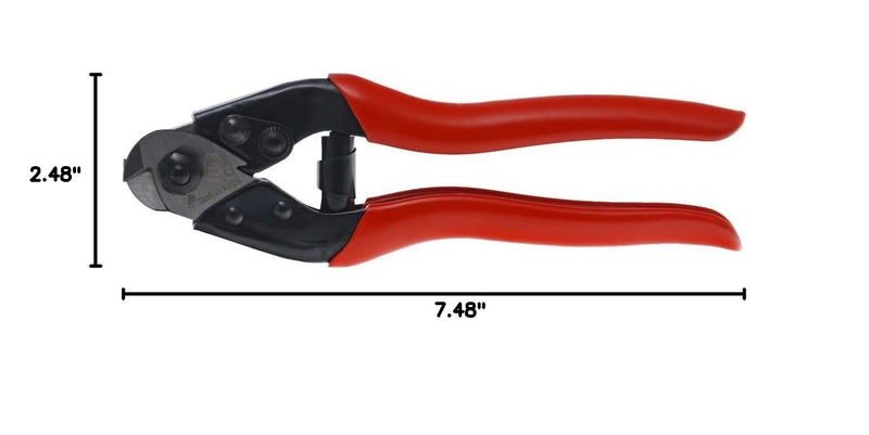 FELCO C7 Swiss Made Cable Cutters – One-Hand Wire Cutters for Bike Brake Lines, Fencing & Electrical Work | Compact Hand Tool with Triangular Hardened Steel Blades, Non-Slip Grip, No-Fray, 7mm F C7