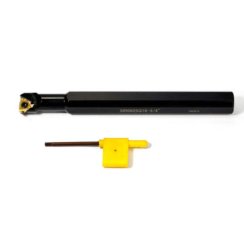 3/4" x 7" OSCARBIDE Internal Threading Boring Bar SIR0625Q16 w/Insert | 16IR AG60 Carbide Insert | 60° Thread Profile | For 0.5-3mm Pitches | Durable Steel Shank | Precision Internal Threading
