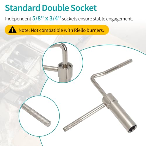 motoparty 5-Inch Oil Burner Nozzle Wrench 5/8" x 3/4" Double Socket