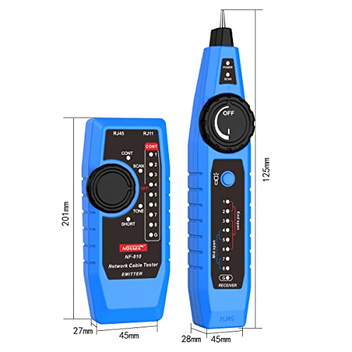 NOYAFA NF-810 Multifunctional Network Cable Tester, Ethernet LAN Network Wire Tracker with LED Light, Network line Scanning, PoE Tester, Network Line Finder for RJ11 RJ45 Cable Tracer,Telephone Line