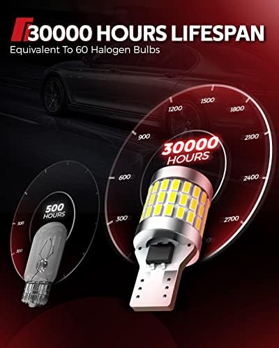 Torchbeam 912 921 LED Bulb Reverse Lights, T15 led Backup light Bulbs 1800 Lumens 6000K Xenon White Super Bright T15 906 904 W16W 921 LED Reverse Light Bulb, Pack of 2 TU1 Series 921/912