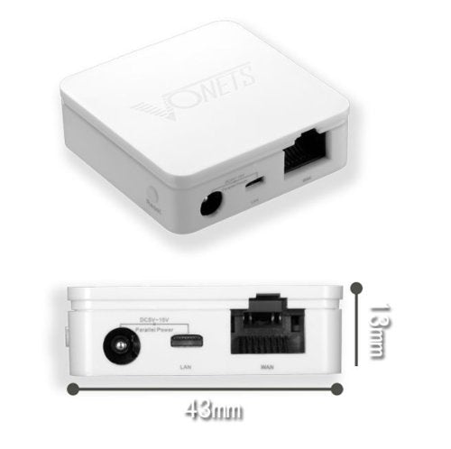 VONETS VAR11N-300 Portable WiFi Router 2.4GHz WiFi Bridge Wireless Repeater WiFi Hotspot to Ethernet WAN/LAN 2 RJ45 Ports(10/100Mbps) DC/USB Powered for Hotel IP Printer Network Devices