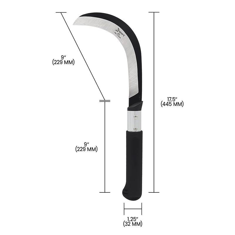 Zenport K310 Brush Clearing Sickle with 9-Inch Carbon Steel Blade and 9-Inch Aluminum Handle - Gardening/Landscaping Hand Sickle with Grip 1