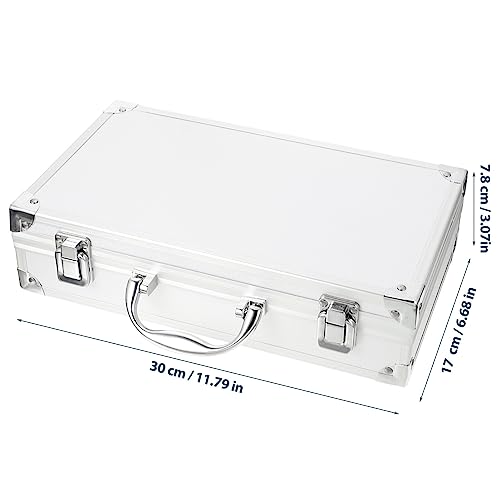 DOITOOL Aluminum Tool Case Tool Chest, Portable Box with Padded Foam, Metal Briefcase Box Lockable Storage Toolbox for Measurement Instruments (30 x 17 x 7.8cm, Sliver) 30x18x7.8cm Silver