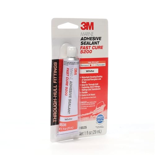 3M Marine Adhesive Sealant 5200FC, Fast Cure, White, 1 oz Tube 1 fl oz Tube