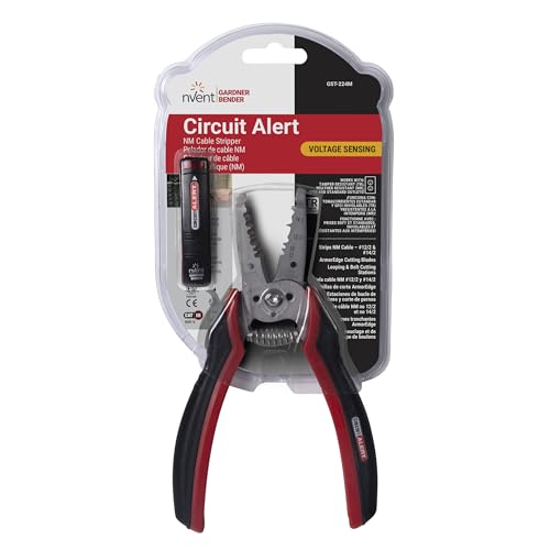 Gardner Bender GST-224M Circuit Alert® Voltage Sensing Stainless Wire Stripper, 12/2 & 14/2 NM Cable, 7 1/2 in.