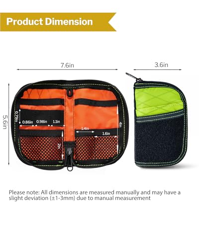 VIPERADE VE10 EDC Pouch Small Multitool Pocket Pouch with DIY Patche Area Hot Lime