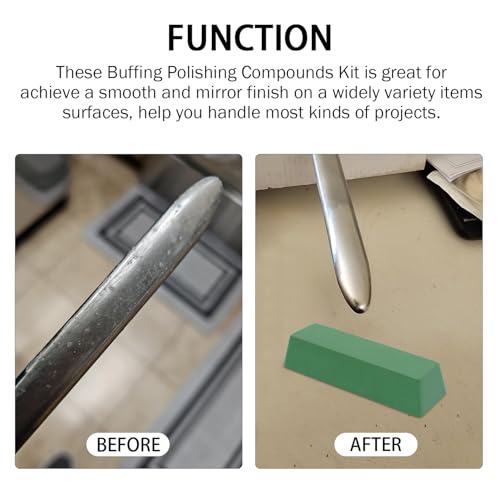 Buffing Polishing Cutting Compounds 20 Oz.Kit-Green Fine/White Medium/Red Coarse,for Stainless Steel Aluminum Jewelry - 3 Pcs