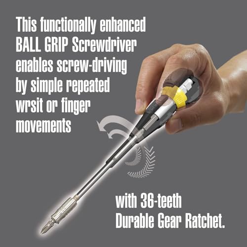 (US Model) VESSEL BALL GRIP Interchangeable Ratchet Screwdriver