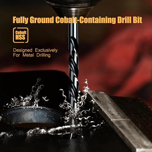 1/2inch HSS M35 Cobalt Twist Drill Bits for Metal 1/2inch (5pcs)