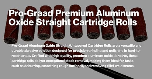 50 Pack 1/2” x 1-1/2” x 1/8” 60 Grit AO Straight Cartridge Roll 50 1/2" x 1-1/2" x 1/8" 60 Grit