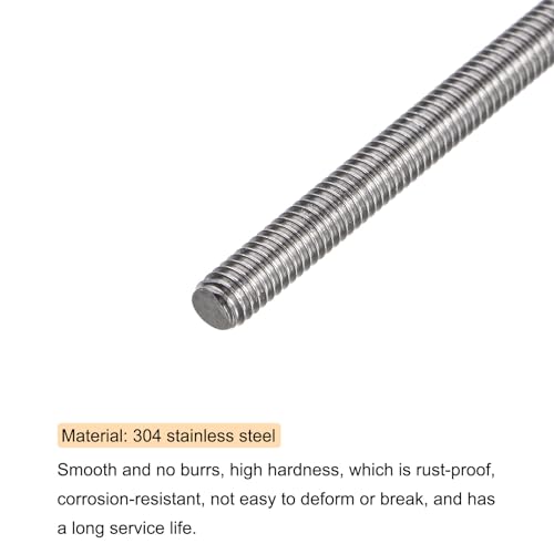 uxcell 20 Pack 8/32 Inch M4 Threaded Rods Studs with Hex Nuts, 20 Pcs M4 Stainless Steel Fully Threads Studs Rods, 40 Pcs Fully Threaded Hex Nuts for DIY Beaded Garden Stakes (12 Inch) 12 Inch