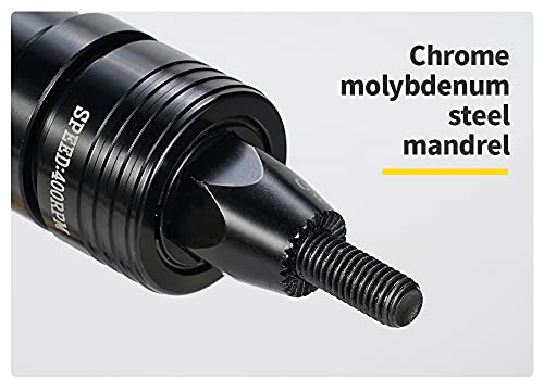 Pneumatic M8 Self-Locking Rivet Nut Gun Head with (Replacement Mandrel Each 5pcs for Pneumatic Rivnut Gun and Cordless Rivet Nut Tool (HIFESON & EROSHAK)