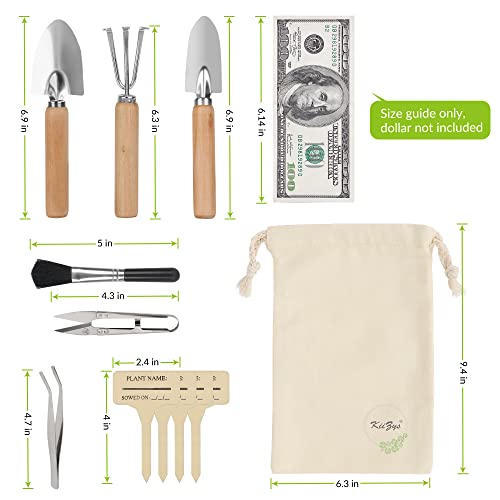 Indoor Garden Tools for Gardening - KiiZYS 12-Piece Small Garden Tools Set - Indoor Gardening Gifts for Women - Mini Hand Tools House Plant Tool Artistically Illustrated Gift Box