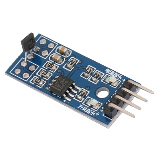 5Pcs 3144E Hall Effect Sensor Switch – Magnetic Detector Module for Motor Speed Counting, 3.3-5V Digital Output with Dual LED Indicators