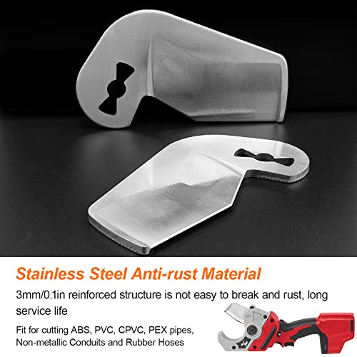 2Pack 48-44-0405 M12 Replacement Shear Blade Compatible with Milwaukee, PVC Plastic Pipe Replaceable Blade for 2470-20, 2470-21 Shear Tool, Cuts PVC, ABS, CPVC, PEX Tubing Rubber Hose 1