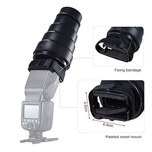 Andoer Conical Snoot with Grid & Filters for YongNuo & Godox On-Camera Flash Speedlite # 2