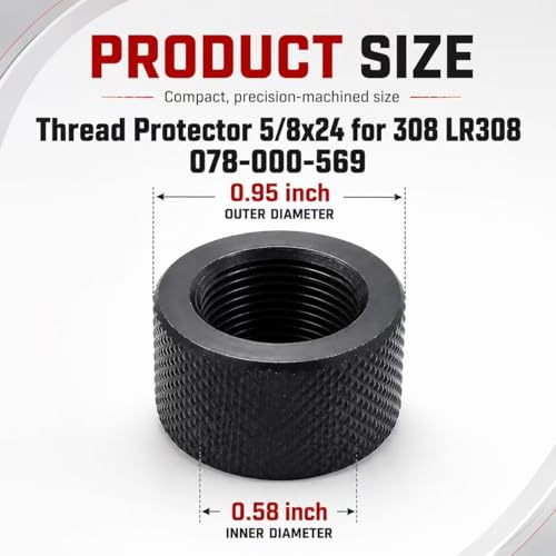 12-Pack 6 x 5/8x24 & 6 x 1/2x28 Thread Protector, Steel Black 6P-5/8x24 & 6P-1/2x28