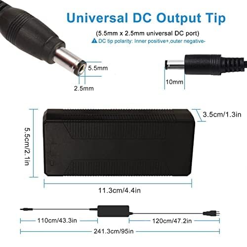 24V10A Power Adapter 240W with DC Plug Sizes of 5.5 * 2.5MM and 5.5 * 2.1MM is Appropriate for powering Various Devices Including 24V LED Strip Lights, Security Cameras，Sound Equipment。