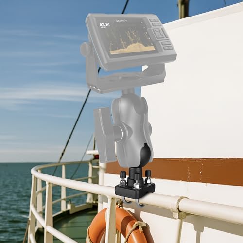 Double U-Bolt Fixed Base with 2.25" Ball. Suitable for Round Tubes and Half-Round Tubes, Compatible D-Size 2.25-inch Ball Double Socket arm. D-2.25"