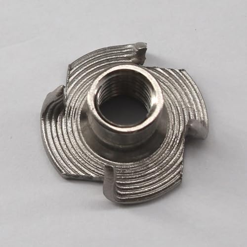(50 Pieces) M10 Solid 304 Stainless Steel T Nut Four Claws Threaded Inserts