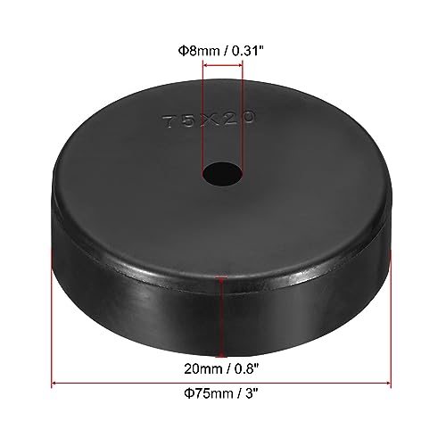 PATIKIL Multi Purpose Rubber Spacer, 4 Pcs 3"OD 0.3"ID 0.8"Thick Neoprene Round Anti-Vibration Isolation Pads Isolator Rubber Bushings Spacer Washer for HVAC Bolts Car Accessories 3" OD x 5/16" ID x 0.8"
