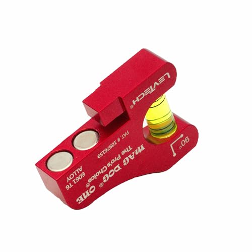 LEVTECH 1-Vial Conduit Bending Level – 90° Magnetic Electrician Tool with 2 Rare Earth Magnets | Replaceable Vial | Compact & Durable Design Mag Dog 1